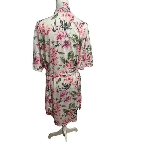 Show Me Your Mumu Lightweight Floral Kimono Robe Size 0/S White Pink Casual Robe - Picture 6 of 7